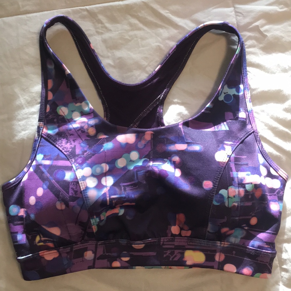 TEK GEAR Purple Confetti High Impact Sports Bra